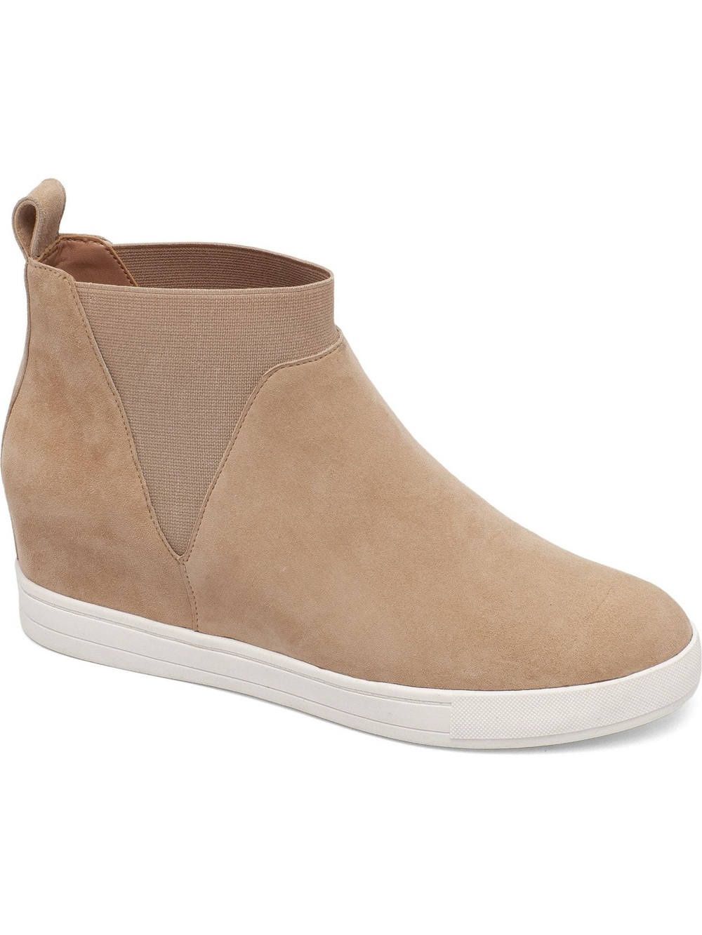 Linea Paolo Ari Wedge Sneaker Boot Fawn Nude Tan Kid Suede Leather NIB